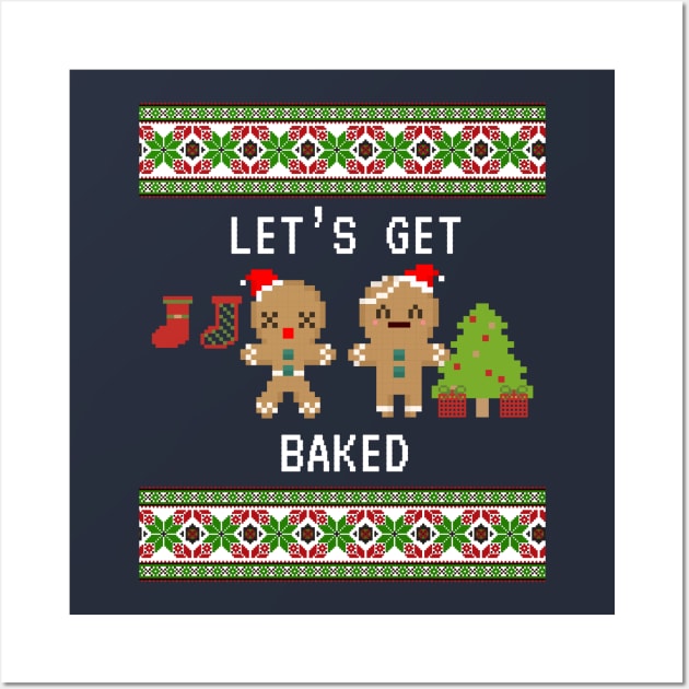 Let's Get Baked Funny Christmas Sweater Wall Art by Printadorable